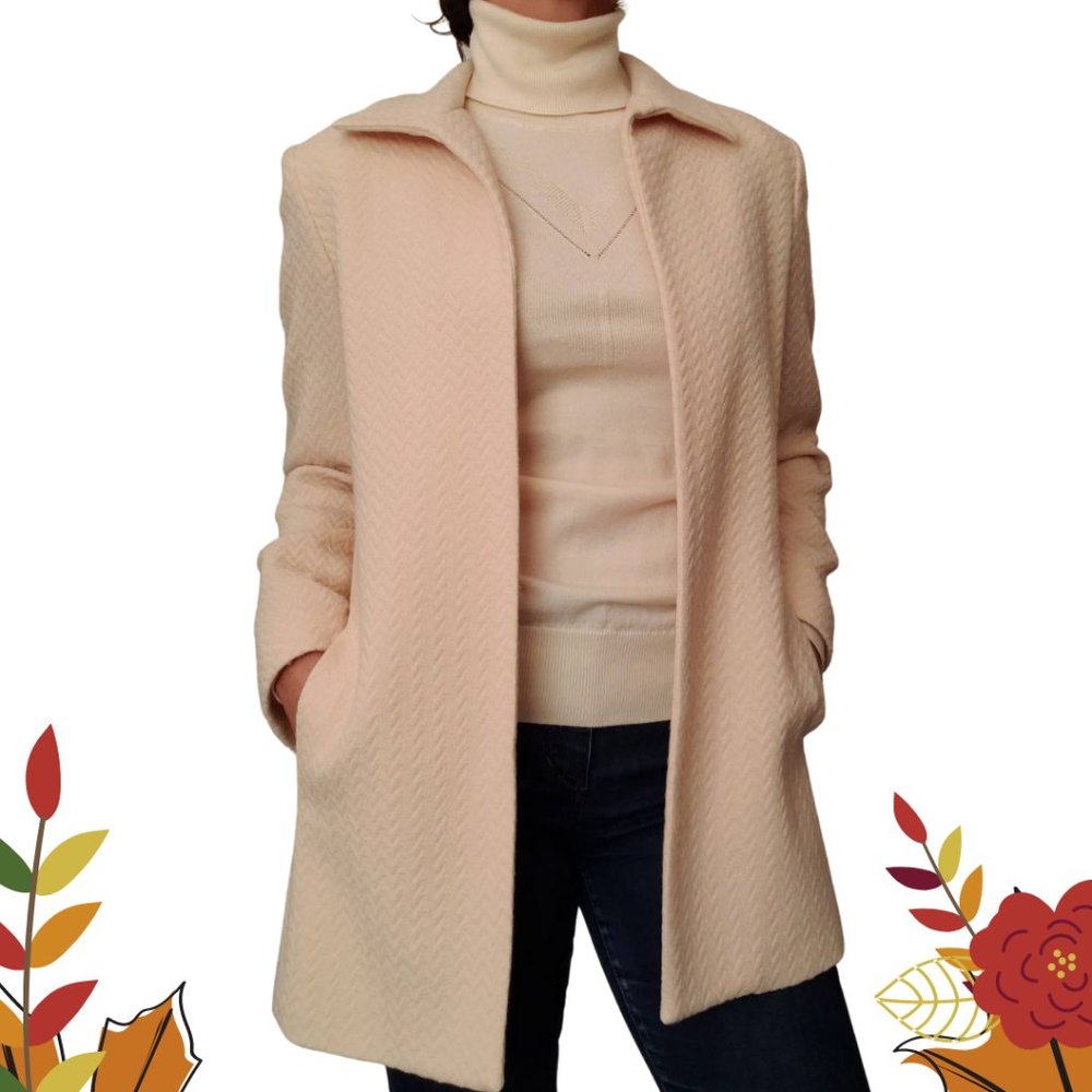 Dana Buchman Cream Wool Coat  size 8P